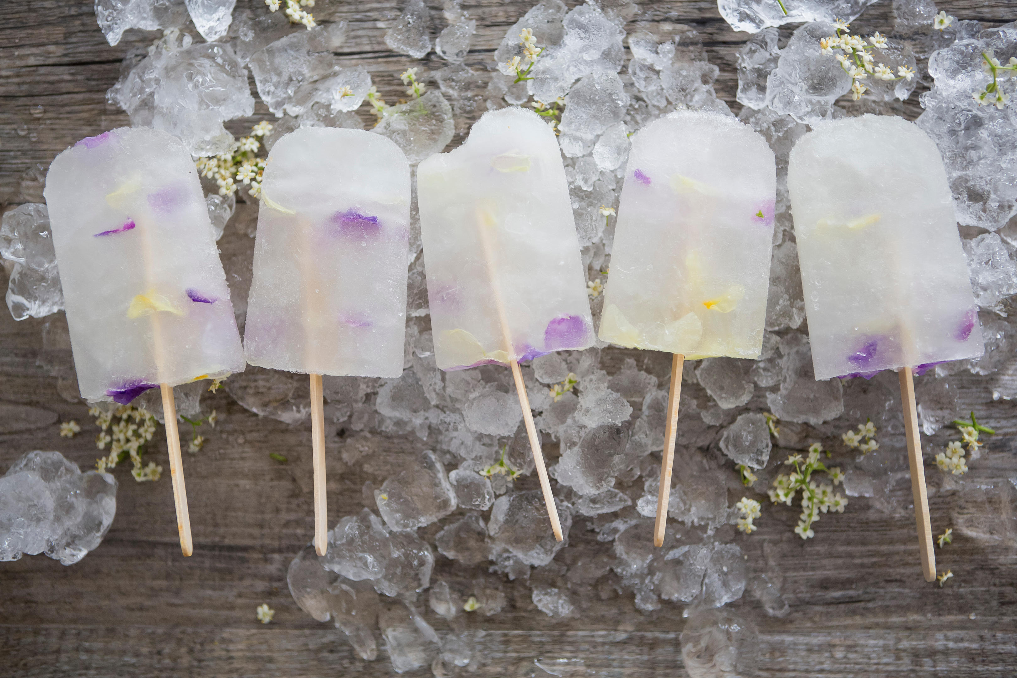 Elderflower &amp; Edible Flower Popsicles